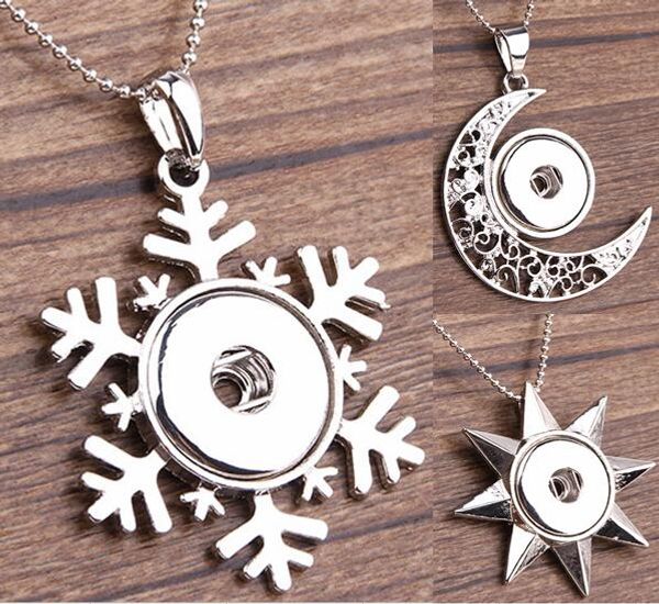 3 styles european american snow moon star diy necklace jewelry alloy snap button pendant, Silver
3 styles european american snow moon star diy necklace jewelry alloy snap button pendant, Silver