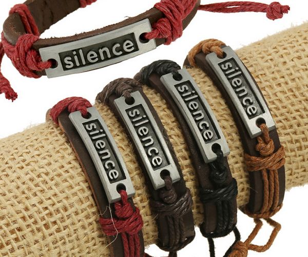 2015 latest version punk style 100% genuine leather bracelet handmade alloy men woman silence rope adjustable bracelet 20pcs/lot, Black
2015 latest version punk style 100% genuine leather bracelet handmade alloy men woman silence rope adjustable bracelet 20pcs/lot, Black