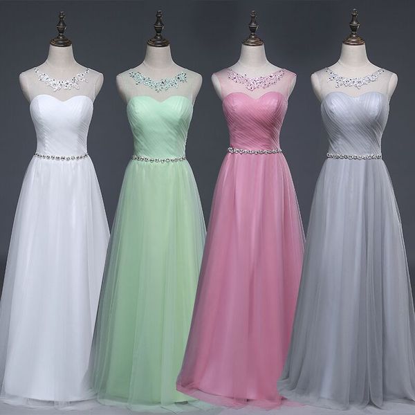 scoop neck beaded long bridesmaid dress gray 2019 floor length party dress lace up fast shipping, White;pink
scoop neck beaded long bridesmaid dress gray 2019 floor length party dress lace up fast shipping, White;pink
