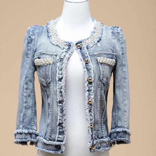 wholesale- women jeans jackets 2016 spring autumn beaded denim coat tassel for women short clothing chaquetas mujer d347, Black;brown
wholesale- women jeans jackets 2016 spring autumn beaded denim coat tassel for women short clothing chaquetas mujer d347, Black;brown