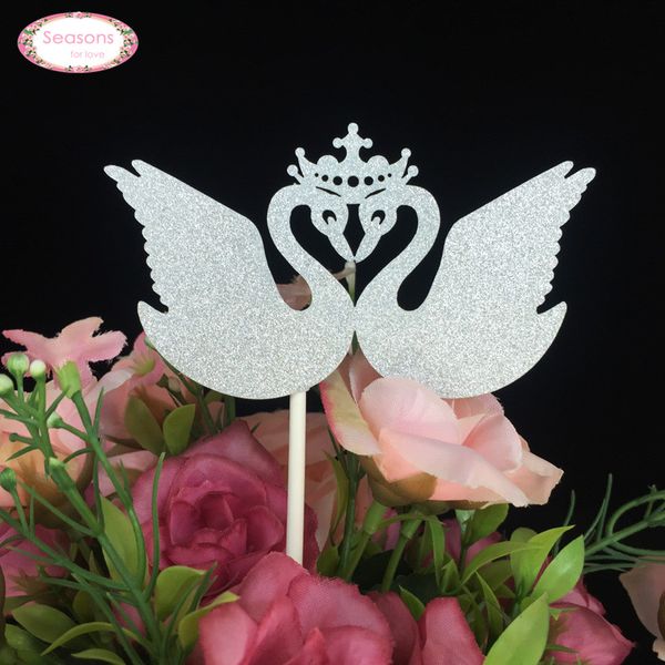 wholesale- 10pcs love swan cake er wedding cake er golden silvery glitter personalized party supplies wedding decoration
wholesale- 10pcs love swan cake er wedding cake er golden silvery glitter personalized party supplies wedding decoration