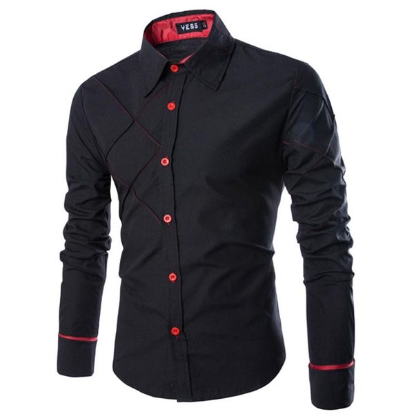 new style pattern sleeve shirt checked down wrinkle men turn collar slimming fit for anti long tcskr, Black
new style pattern sleeve shirt checked down wrinkle men turn collar slimming fit for anti long tcskr, Black