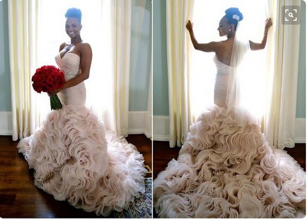 romantic mermaid ruffles light pink wedding dresses sweetehart ruched crystal sash open back bridal dresses chapel train wedding gowns, White
romantic mermaid ruffles light pink wedding dresses sweetehart ruched crystal sash open back bridal dresses chapel train wedding gowns, White