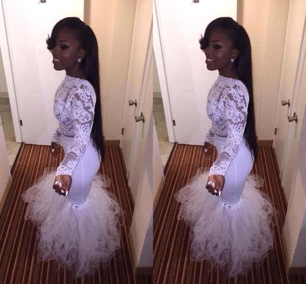 white two pieces lace bodice applique illusion long sleeves mermaid prom dresses arabic high neck tulle skirt evening gowns ba2123, Black
white two pieces lace bodice applique illusion long sleeves mermaid prom dresses arabic high neck tulle skirt evening gowns ba2123, Black
