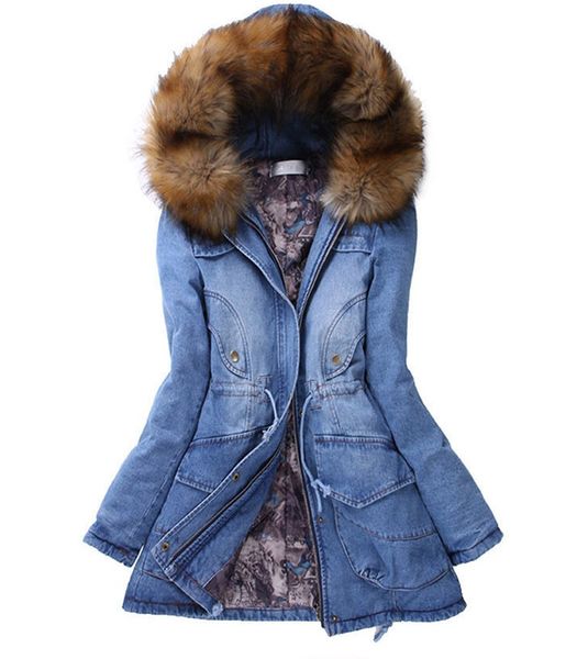 wholesale-winter woman coat 2015 cotton fur hooded denim jacket pockets jean coats hipping, Black
wholesale-winter woman coat 2015 cotton fur hooded denim jacket pockets jean coats hipping, Black