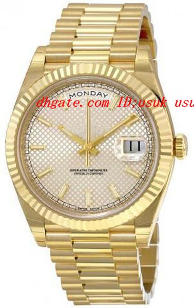 new luxury watches 40 silver diagonal motif dial 18k yellow gold automatic mechanical movement men's watch wristwatches, Slivery;brown
new luxury watches 40 silver diagonal motif dial 18k yellow gold automatic mechanical movement men's watch wristwatches, Slivery;brown