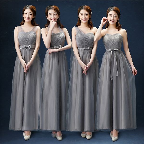 gray soft tulle bridesmaid dress with pleats long 2017 elegant floor length wedding guest dress lace up bridesmaid gowns, White;pink
gray soft tulle bridesmaid dress with pleats long 2017 elegant floor length wedding guest dress lace up bridesmaid gowns, White;pink