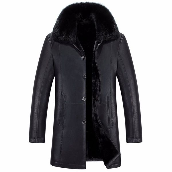male pu leather jackets fur inside winter outwear coats real rabbit fur collar snow long jackets outdoor overcoat warm thickening 4xl, Black
male pu leather jackets fur inside winter outwear coats real rabbit fur collar snow long jackets outdoor overcoat warm thickening 4xl, Black