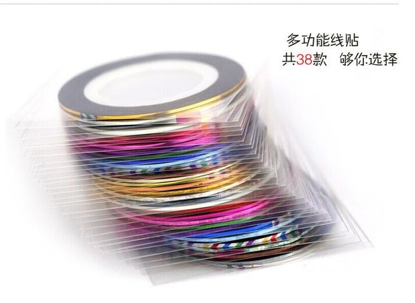 300 pcs set rolls striping tape line nail art decoration sticker diy nail tips,nails care art accessories, Black
300 pcs set rolls striping tape line nail art decoration sticker diy nail tips,nails care art accessories, Black