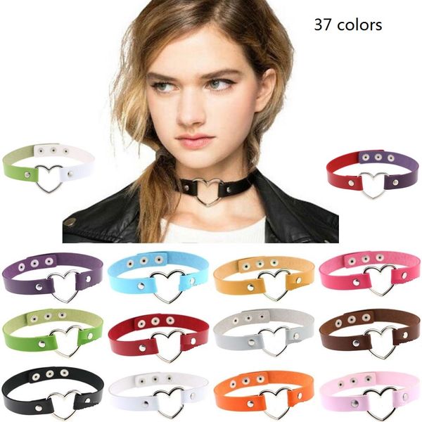 women girls favorite punk goth leather rivet heart ring collar choker funky necklace 37 colors, Golden;silver
women girls favorite punk goth leather rivet heart ring collar choker funky necklace 37 colors, Golden;silver