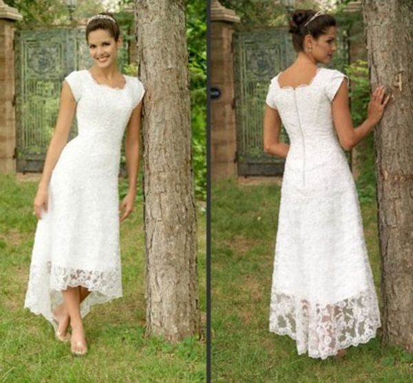 simple a line lace wedding dresses 2018 tea length bridal gowns garden vestido de noiva zipper high low wedding gowns custom made, White
simple a line lace wedding dresses 2018 tea length bridal gowns garden vestido de noiva zipper high low wedding gowns custom made, White