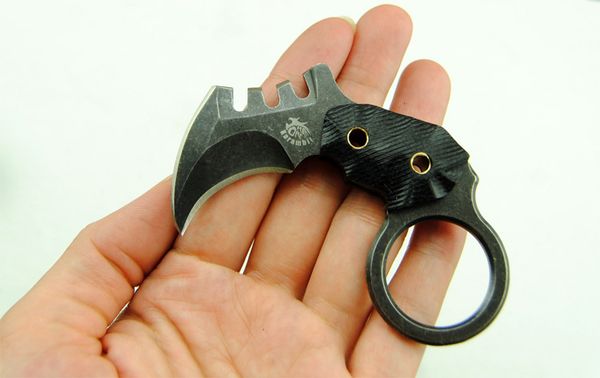 

Promotion Mini Claw Karambit Mantis Comb AUS-8 59HRC Blade Fixed Popular Tactical Survival Cutting Tools Gift F466L