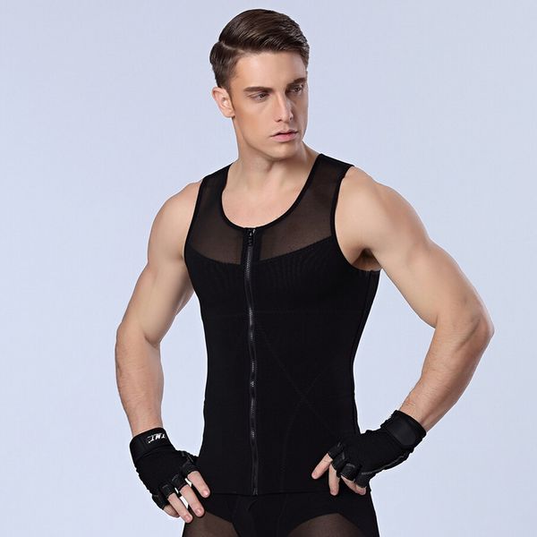 wholesale-men's front zipper slimming t-shirts male waist training corsets underwear body shapers lose weight, Black;brown
wholesale-men's front zipper slimming t-shirts male waist training corsets underwear body shapers lose weight, Black;brown