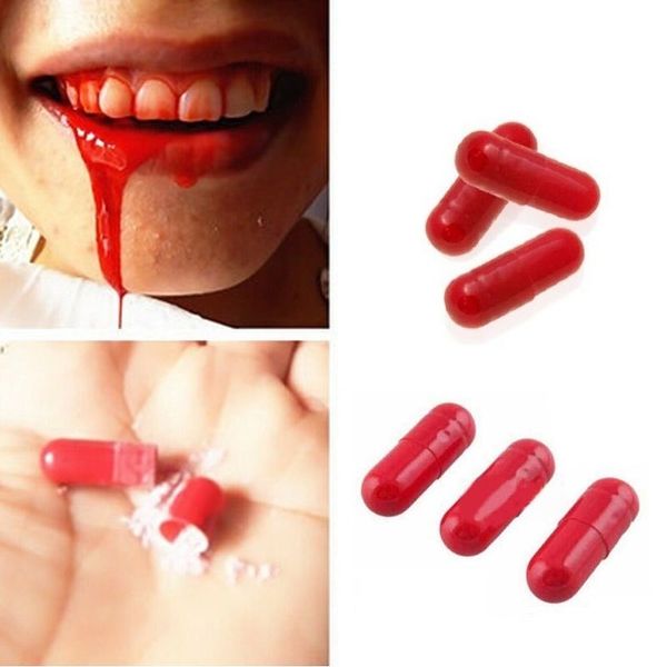 

Смешные Blood Pill Trick игрушки Whimsy Prop Рвота крови Capsule Смеха День Шутка игрушки, 3 шт / па