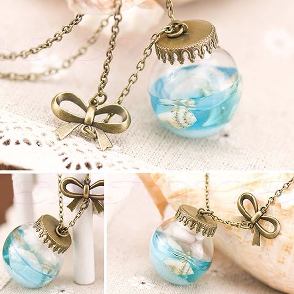 wholesale-1pc fashion sea ocean glass bottle pendant mermaid tears shells star vial necklace, Silver
wholesale-1pc fashion sea ocean glass bottle pendant mermaid tears shells star vial necklace, Silver