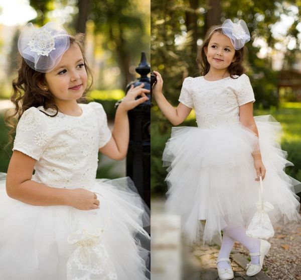 lovely white short sleeve flower girls dresses for wedding 2016 tulle ruffles tiered tutu skirt girls pageant gowns child party dresses, White;blue
lovely white short sleeve flower girls dresses for wedding 2016 tulle ruffles tiered tutu skirt girls pageant gowns child party dresses, White;blue