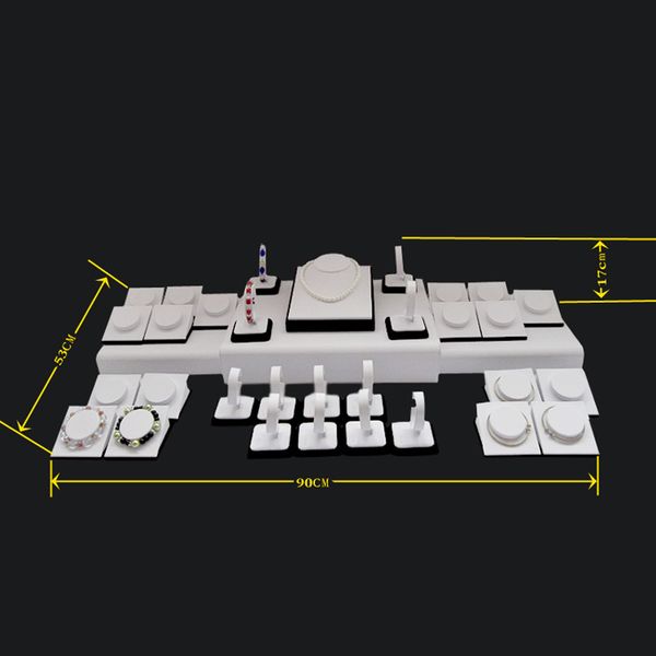 promotion white pu with black velvet bracelet necklace window shopping counter display showcase for jewellery holder stand, Khaki
promotion white pu with black velvet bracelet necklace window shopping counter display showcase for jewellery holder stand, Khaki