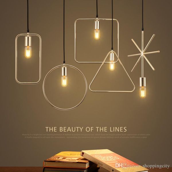 Hot New Simple Geometric Pendant Light Iron Loft Creative Minimalist Lamp Industrial Vintage LED Pendant Lights
Hot New Simple Geometric Pendant Light Iron Loft Creative Minimalist Lamp Industrial Vintage LED Pendant Lights
