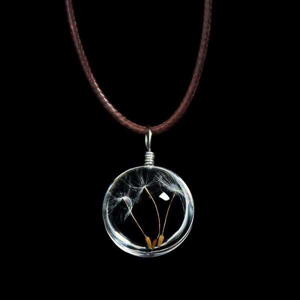 new real dandelion seed in time cameo glass ball handmade necklace fashion jewellery leather plant pendant necklaces ing, Silver
new real dandelion seed in time cameo glass ball handmade necklace fashion jewellery leather plant pendant necklaces ing, Silver