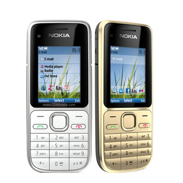 

original nokia c2-01 mobile phones 2.0 inch 3.2mp single camera bar 3g wcdma refurbished phones