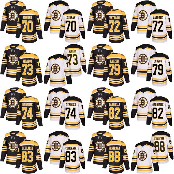 #88 David Pastrnak Jersey 2017-18 New Season Boston Bruins 74 Jake DeBrusk 80 Daniel Vladar 86 Kevan Miller Custom Hockey Jerseys