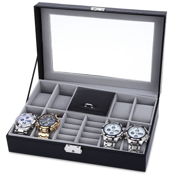 wholesale-8 grids + 3 mixed grids watch case luxury jewelry decoration storage display relogios box pvc watch box case leather gift boxes, Black;blue
wholesale-8 grids + 3 mixed grids watch case luxury jewelry decoration storage display relogios box pvc watch box case leather gift boxes, Black;blue