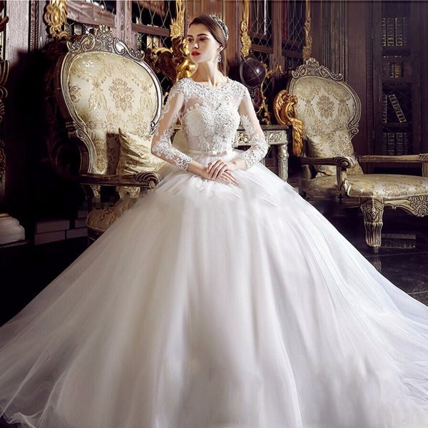 2019 gorgeous white applique jewel tulle ball gown wedding dresses floor length bridal gowns lace-up long for women
2019 gorgeous white applique jewel tulle ball gown wedding dresses floor length bridal gowns lace-up long for women