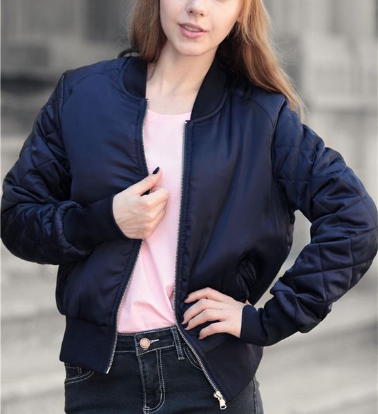 wholesale- new casual women winter bomber jackets 2017 fashion casual short coat stand collar long sleeve female pilots jackets outwear, Black;brown
wholesale- new casual women winter bomber jackets 2017 fashion casual short coat stand collar long sleeve female pilots jackets outwear, Black;brown