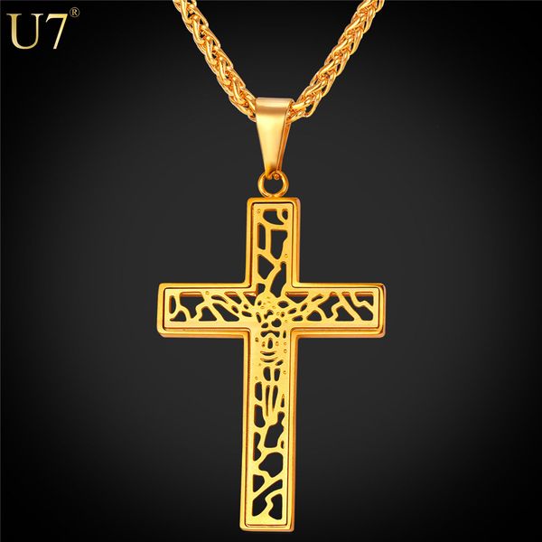 New New Trendy Cross Necklace For Men Jewelry 316L Stainless Steel 18K Gold Plated Hollow Cross Pendant Fashion Jewelry P802
New New Trendy Cross Necklace For Men Jewelry 316L Stainless Steel 18K Gold Plated Hollow Cross Pendant Fashion Jewelry P802