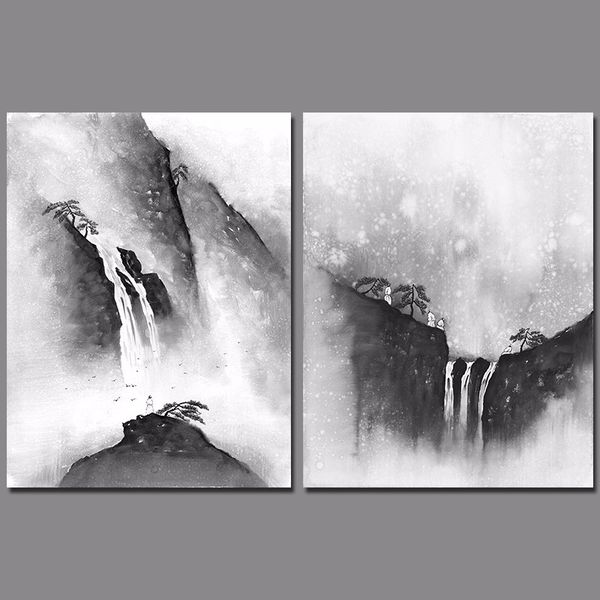 retro landscape chinese style decoration black ink waterfall wall art pictures mountains canvas painting living room unframed
retro landscape chinese style decoration black ink waterfall wall art pictures mountains canvas painting living room unframed