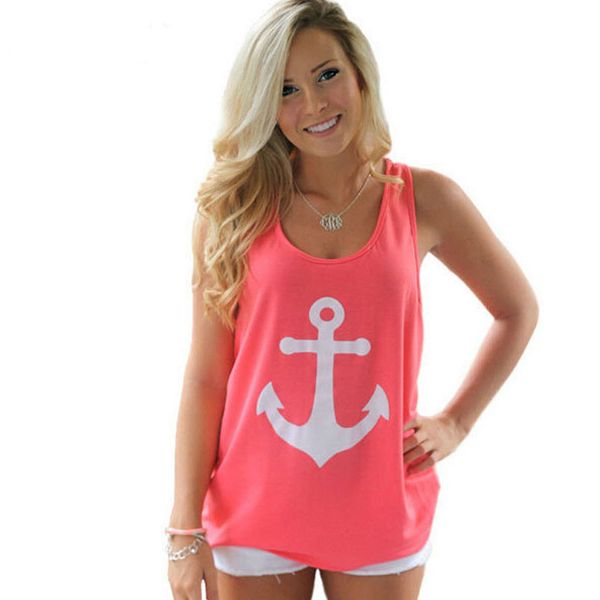 wholesale- 2016 sleeveless t-shirt women back bow vest anchors print girl shirts tees plussize camisetas mujer women clothes mt62, White
wholesale- 2016 sleeveless t-shirt women back bow vest anchors print girl shirts tees plussize camisetas mujer women clothes mt62, White