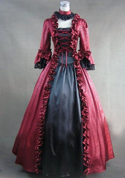 gt015) long sleeves gothic victorian lolita prom dress ball gown cosplay fancy dress halloween party costume 3 colors available, Black;red
gt015) long sleeves gothic victorian lolita prom dress ball gown cosplay fancy dress halloween party costume 3 colors available, Black;red