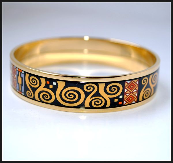 klimt series 18k gold-plated enamel bangle bracelet for woman bracelets bangles width 15mm fashion designer jewelry, Black
klimt series 18k gold-plated enamel bangle bracelet for woman bracelets bangles width 15mm fashion designer jewelry, Black