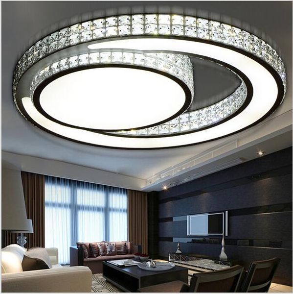 Modern Minimalism Led Crystal Ceiling Lights Circular Plafond Lamp Bedroom Livingroom Flushmount Lighting Fixture Lamparas Ac85-265v