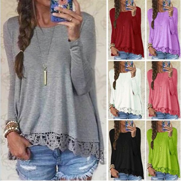 t clothing lace long sleeve fashion casual blouse summer loose women female b2662 round knitted tees shirts shirts c trxt, Black
t clothing lace long sleeve fashion casual blouse summer loose women female b2662 round knitted tees shirts shirts c trxt, Black