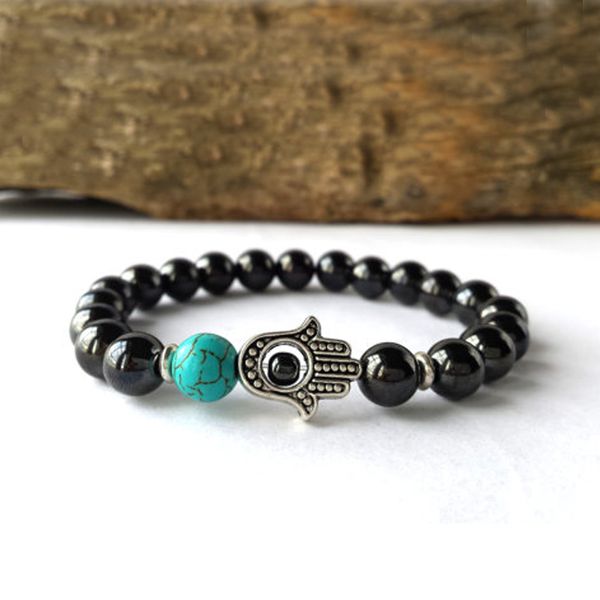 sn566designer men hamsa mala bracelet hematite meditation bracelet turquoise yoga bracelet man`s stone bracelet wholesale, Black
sn566designer men hamsa mala bracelet hematite meditation bracelet turquoise yoga bracelet man`s stone bracelet wholesale, Black