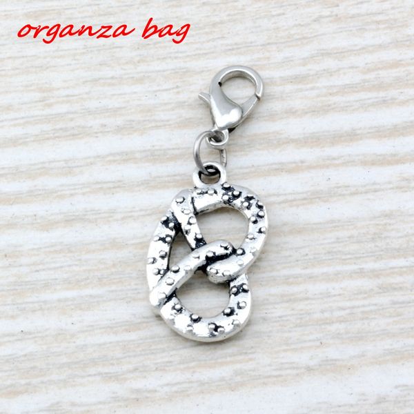 MIC .100pcs/ lot Dangle Ancient silver Philadelphia Soft Pretzel Food Charm With lobster clasp Fit Charm Bracelets DIY Jewelry 13x36.5mm
MIC .100pcs/ lot Dangle Ancient silver Philadelphia Soft Pretzel Food Charm With lobster clasp Fit Charm Bracelets DIY Jewelry 13x36.5mm