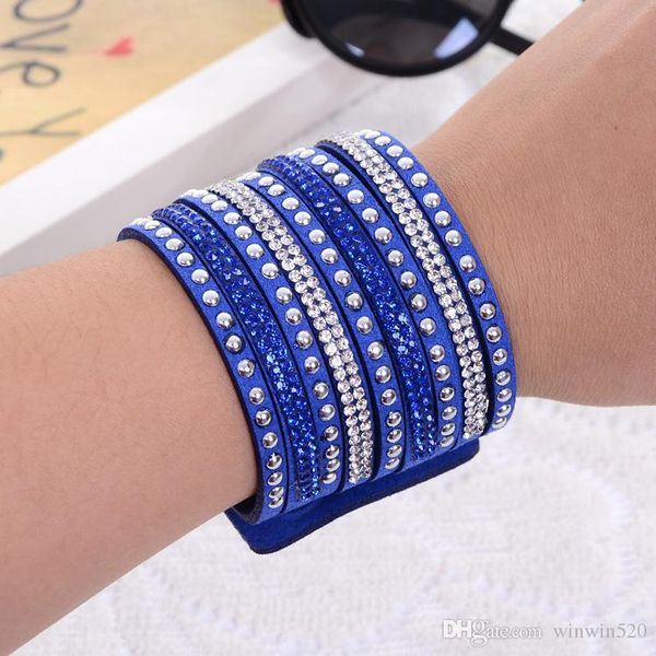 9 colors new leather tennis bracelet multilayer leather bracelet christmas gift charm bracelets vintage punk jewelry for women, Golden;silver
9 colors new leather tennis bracelet multilayer leather bracelet christmas gift charm bracelets vintage punk jewelry for women, Golden;silver