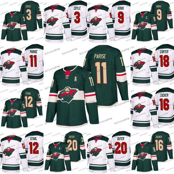 11 Zach Parise 9 Mikko Koivu 12 Eric Staal 16 Jason Zucker Ryan Suter Ryan Carter Charlie Coyle 2017-2018 Season Minnesota Wild Jersey
11 Zach Parise 9 Mikko Koivu 12 Eric Staal 16 Jason Zucker Ryan Suter Ryan Carter Charlie Coyle 2017-2018 Season Minnesota Wild Jersey