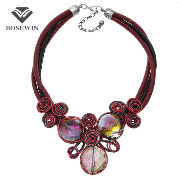 4 Colors Handmade Crystal Maxi Necklace Women fashion Accessories Leather Chain Spiral Metal Wire Collar Choker Jewelry CE4147
4 Colors Handmade Crystal Maxi Necklace Women fashion Accessories Leather Chain Spiral Metal Wire Collar Choker Jewelry CE4147