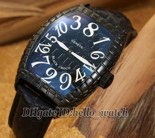 Black Croco 8880 Ch Blk Cro Color Dream Aumatic Mens Watch Black Dial Snakeskin Pattern Lather Strap Gents Watches