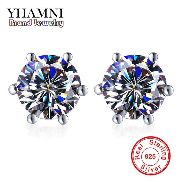 yhamni original 925 sterling silver earrings 6mm 1 carat cz diamond wedding stud earrings for women men fashion jewelry ed06, Golden;silver
yhamni original 925 sterling silver earrings 6mm 1 carat cz diamond wedding stud earrings for women men fashion jewelry ed06, Golden;silver