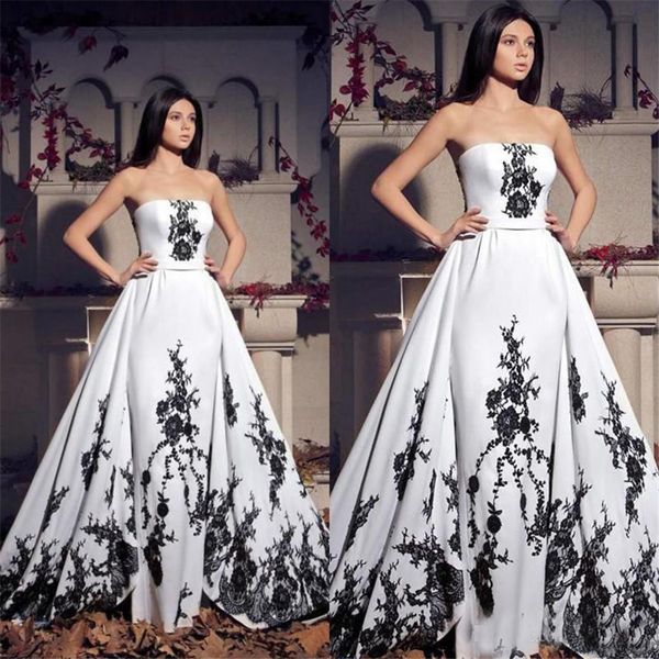 new strapless lace applique lace up back long bridal gowns vintage black and white wedding dresses vestidos de novia
new strapless lace applique lace up back long bridal gowns vintage black and white wedding dresses vestidos de novia