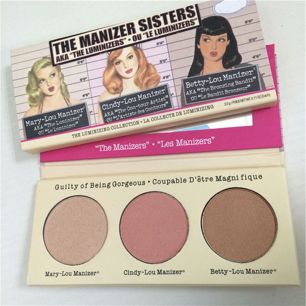 Hot Arrivals Lady the Manizer Sisters Cindy-lou Mary-Lou Betty-Lou 3 color Bronzers & Highlighters palette free shipping best quality
Hot Arrivals Lady the Manizer Sisters Cindy-lou Mary-Lou Betty-Lou 3 color Bronzers & Highlighters palette free shipping best quality