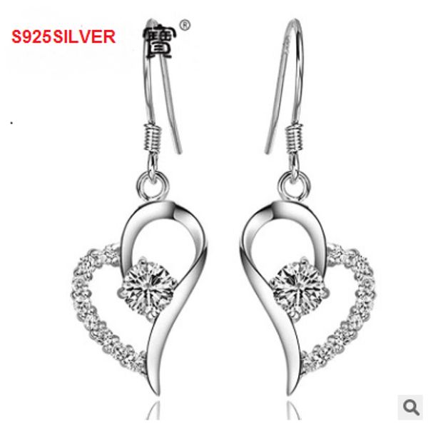 s925 sterling silver earrings heart-shaped earrings micro pave wish upscale jewelry earrings distinctive noble wife to send his girlfriend t 
s925 sterling silver earrings heart-shaped earrings micro pave wish upscale jewelry earrings distinctive noble wife to send his girlfriend t