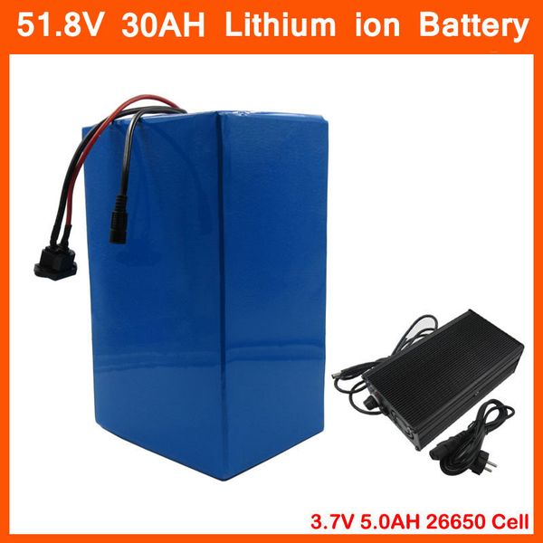 2500W 52V 30AH lithium battery 52V 14S Electric Bicycle battery Use 3.7V 5000MAH 26650 cell With 50A BMS 58.8V charger
2500W 52V 30AH lithium battery 52V 14S Electric Bicycle battery Use 3.7V 5000MAH 26650 cell With 50A BMS 58.8V charger