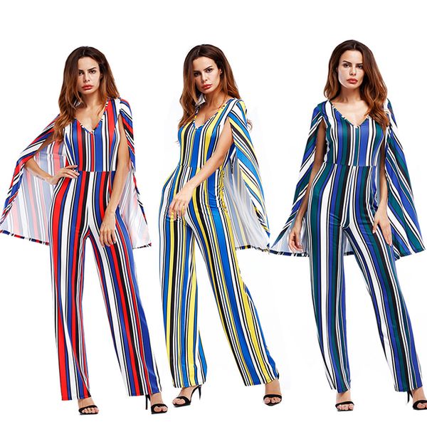 new arrived women's striped printed bodycon elegant fashion jumpsuits rompers fashion printed cloak personality women's jumpsuits, Black;white
new arrived women's striped printed bodycon elegant fashion jumpsuits rompers fashion printed cloak personality women's jumpsuits, Black;white