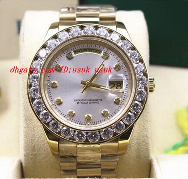 luxury wristwatch 18k yellow gold mens 41mm 18038 bigger diamond bezel automatic mechanical men watches quality, Slivery;brown
luxury wristwatch 18k yellow gold mens 41mm 18038 bigger diamond bezel automatic mechanical men watches quality, Slivery;brown