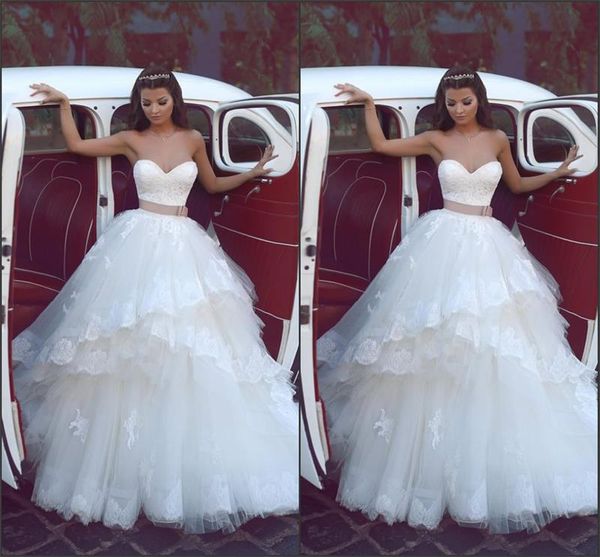 layers tulle 2016 wedding dresses sweetheart embroidery beach wedding dresses sweep train two pieces lace ball gown wedding dresses, White
layers tulle 2016 wedding dresses sweetheart embroidery beach wedding dresses sweep train two pieces lace ball gown wedding dresses, White