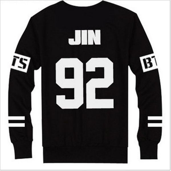 

wholesale- popular 2017 kpop bts bangtan boys jung kook jhope jin jimin v suga sweatshirt black autumn long sleeve hoody outerwears